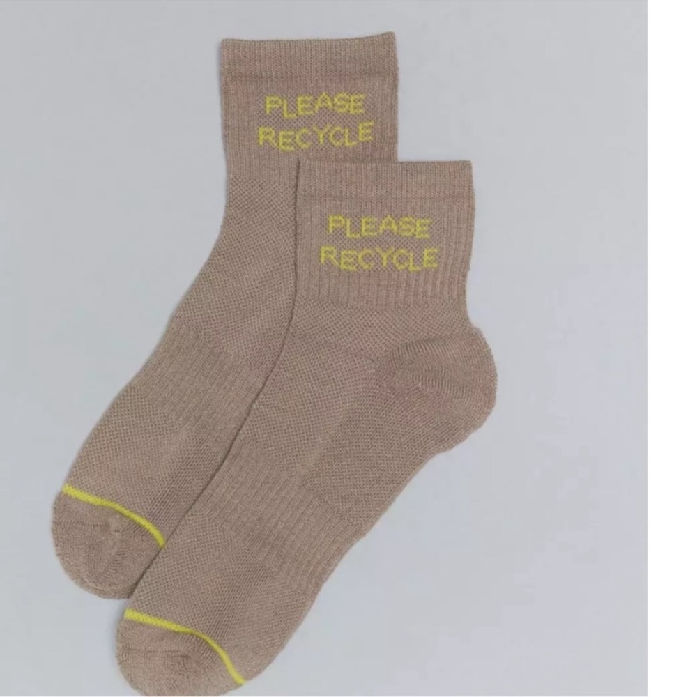 Eco-Friendly girlfriend collective please recycle ankle socks